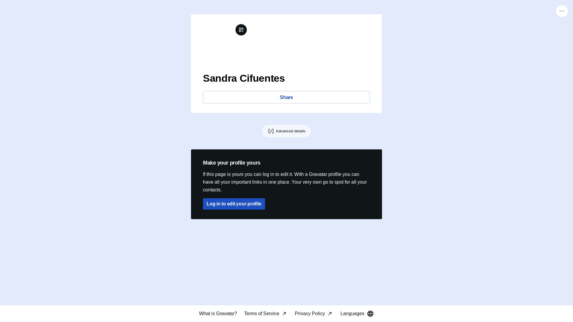 website screenshot of https://sandracifuentes.link/