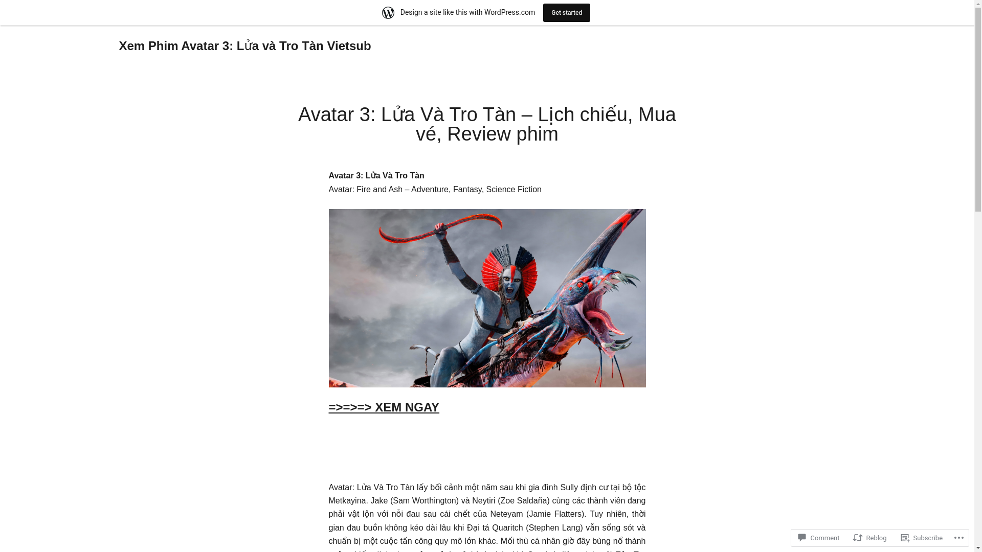 website screenshot of https://avatar363.wordpress.com/2025/12/25/avatar-3-lua-va-tro-tan-lich-chieu-mua-ve-review-phim/