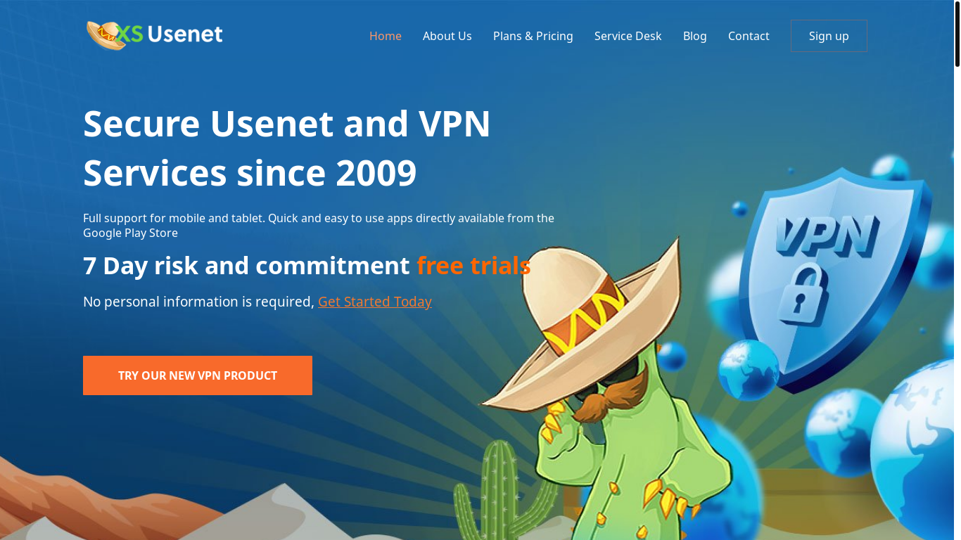 website screenshot of https://xsusenet.com/