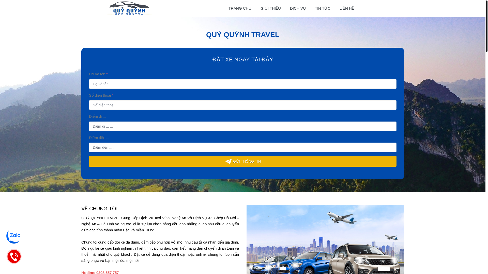 website screenshot of https://quyquynhtravel.com/
