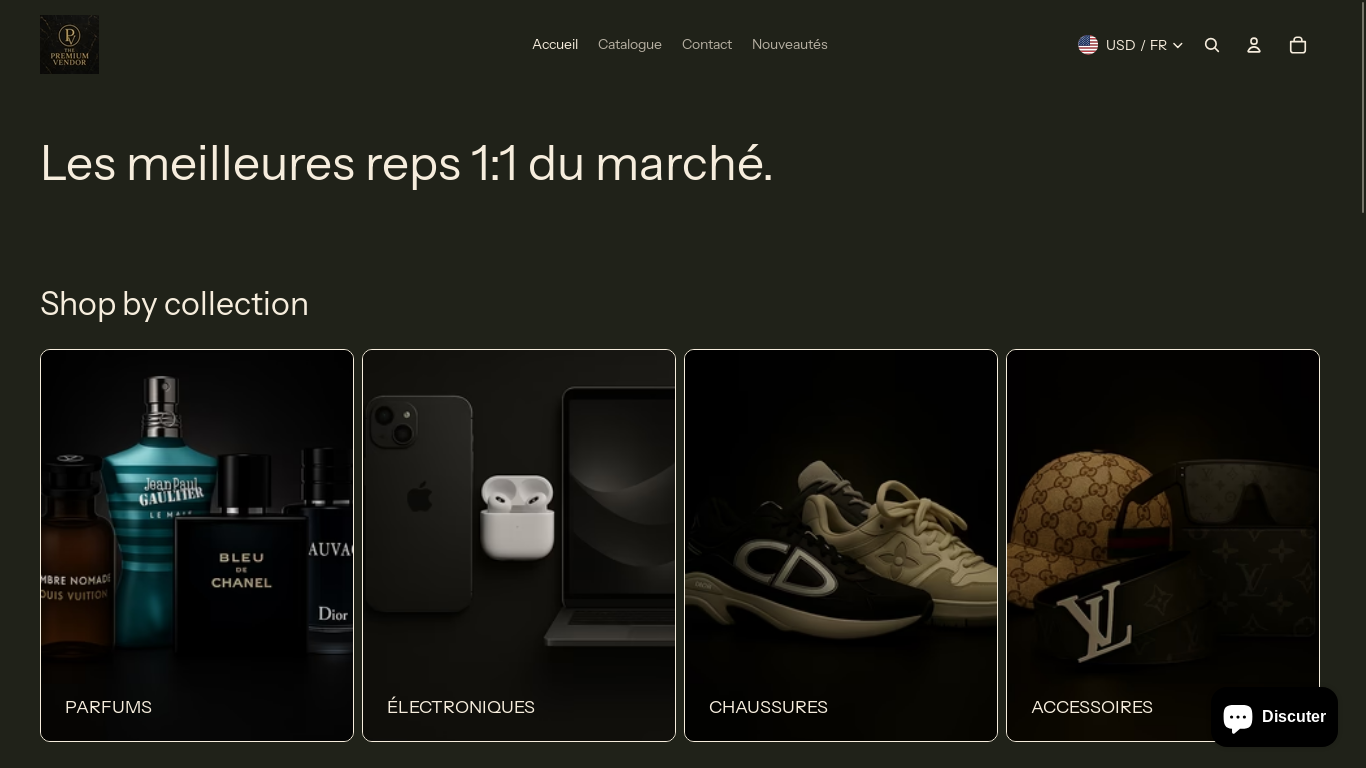 website screenshot of https://thepremiumvendor.com/