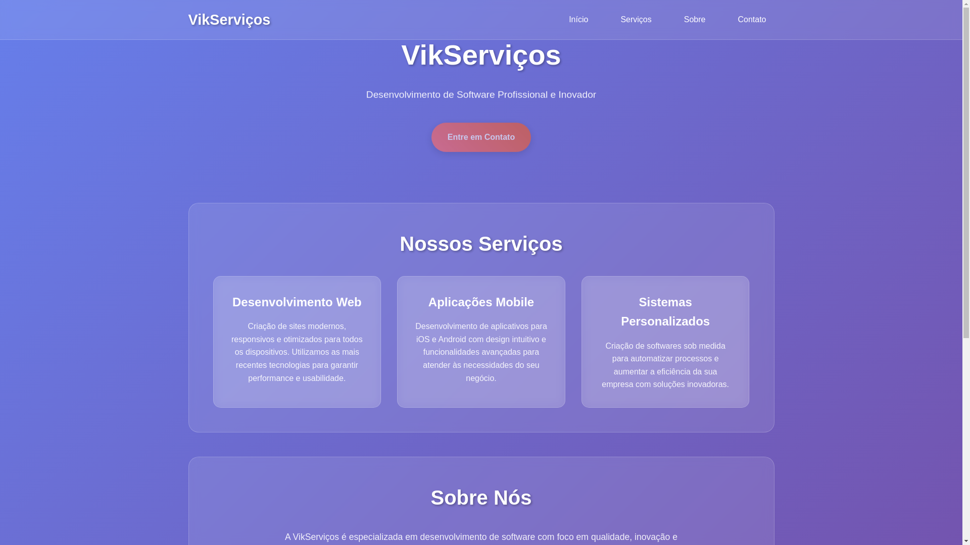 website screenshot of https://vikservicos.com.br/
