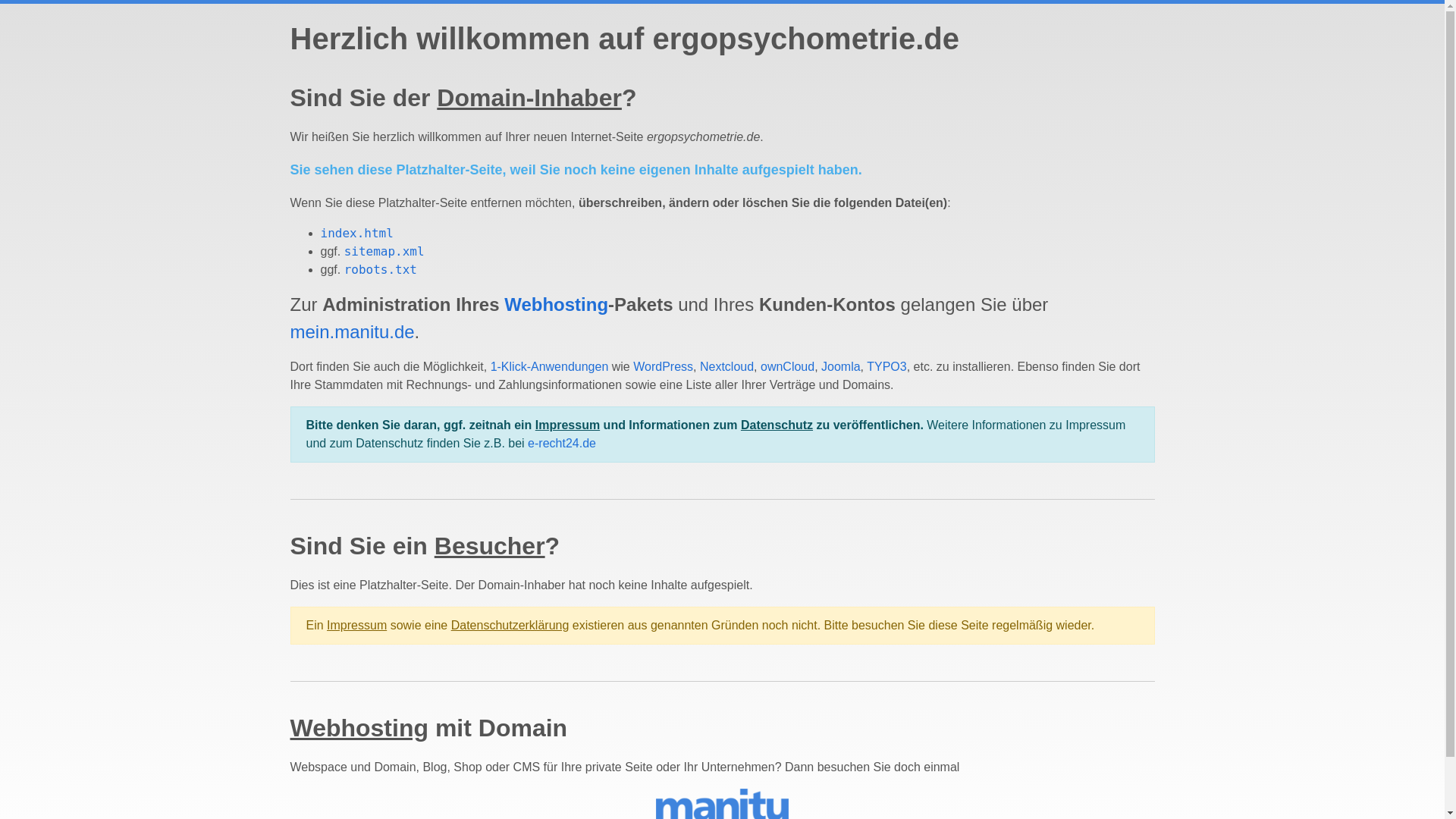 website screenshot of https://ergopsychometrie.de/