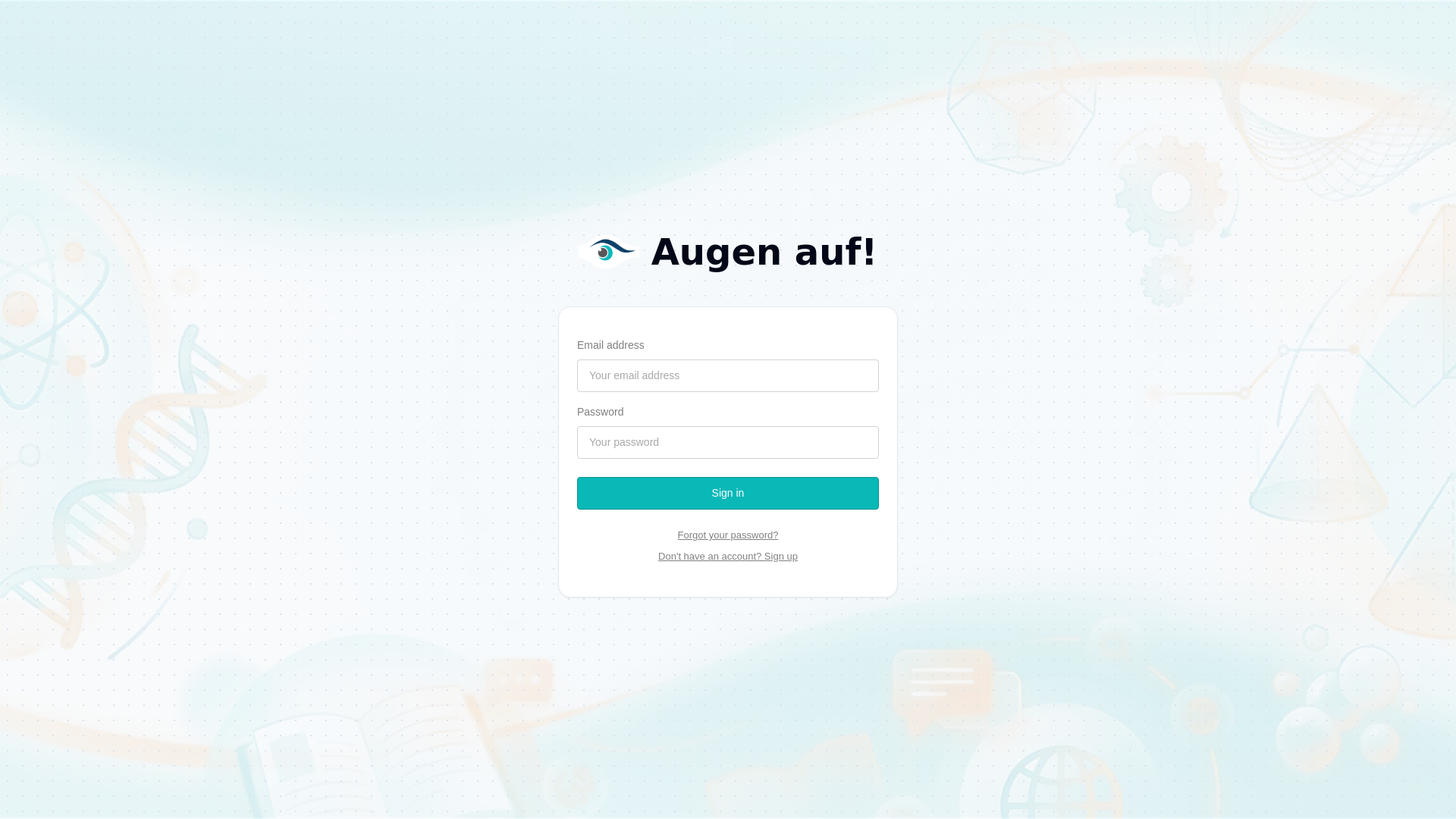 website screenshot of https://augenauf.app/