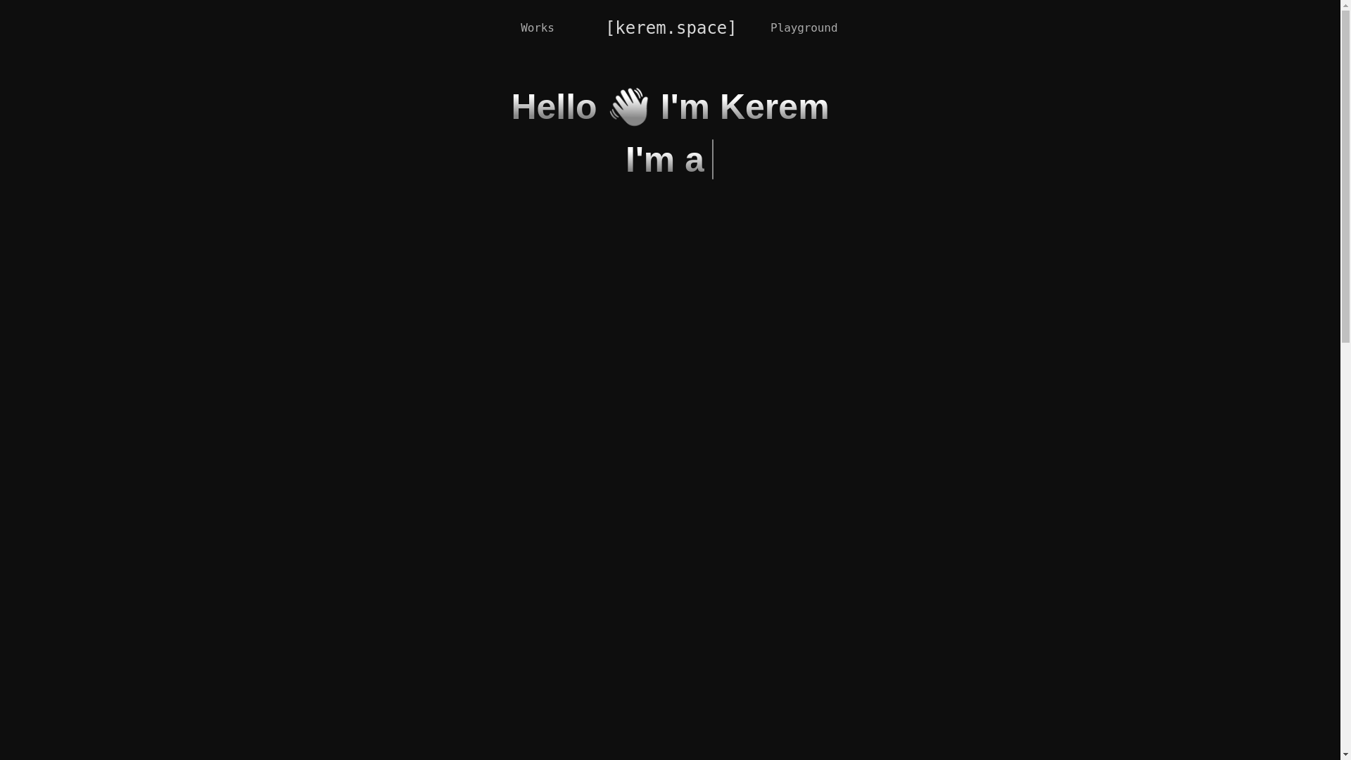 website screenshot of https://kerem.space/