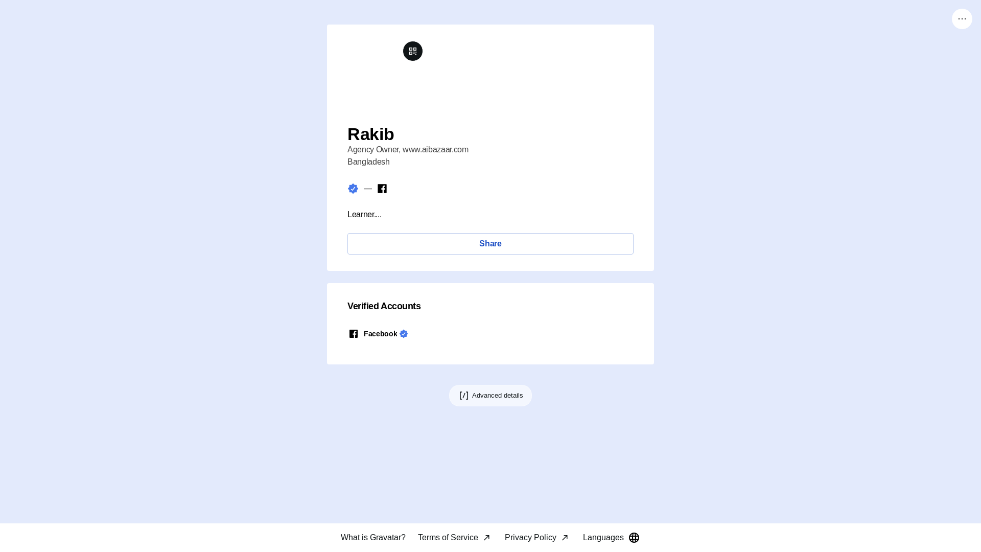 website screenshot of https://fcrakib.bio/