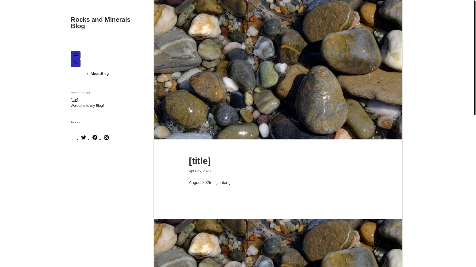 website screenshot of https://rockandmineral.blog/