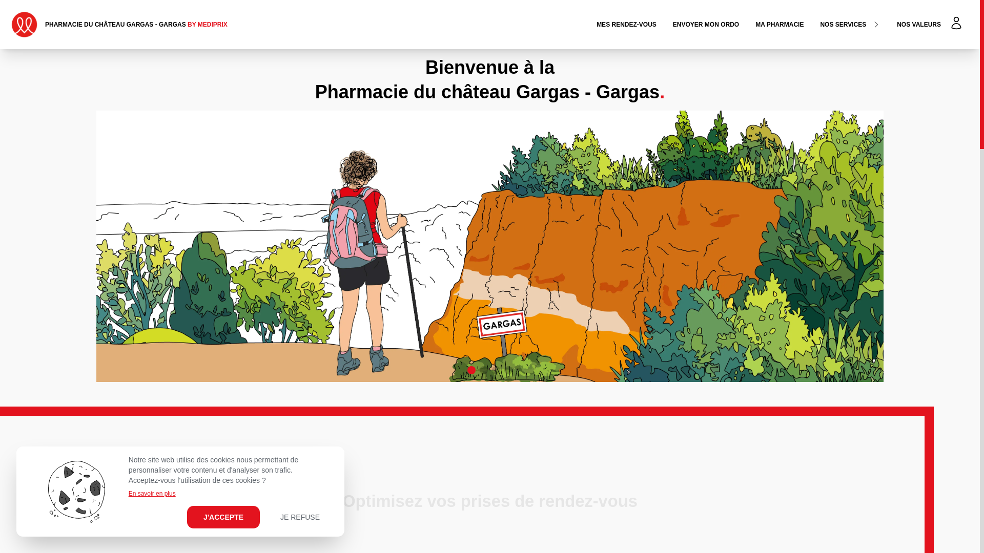 website screenshot of https://pharmacieduchateaugargas.fr/