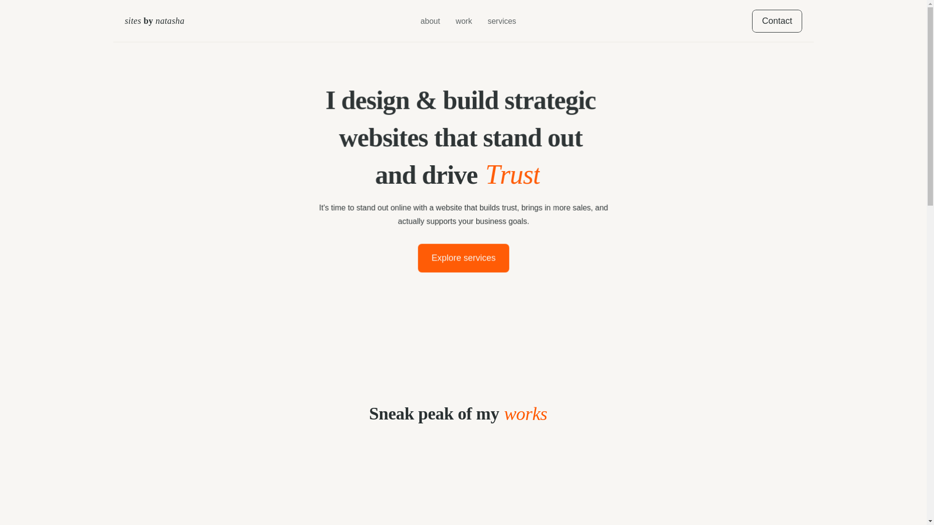website screenshot of https://sitesbynatasha.com/