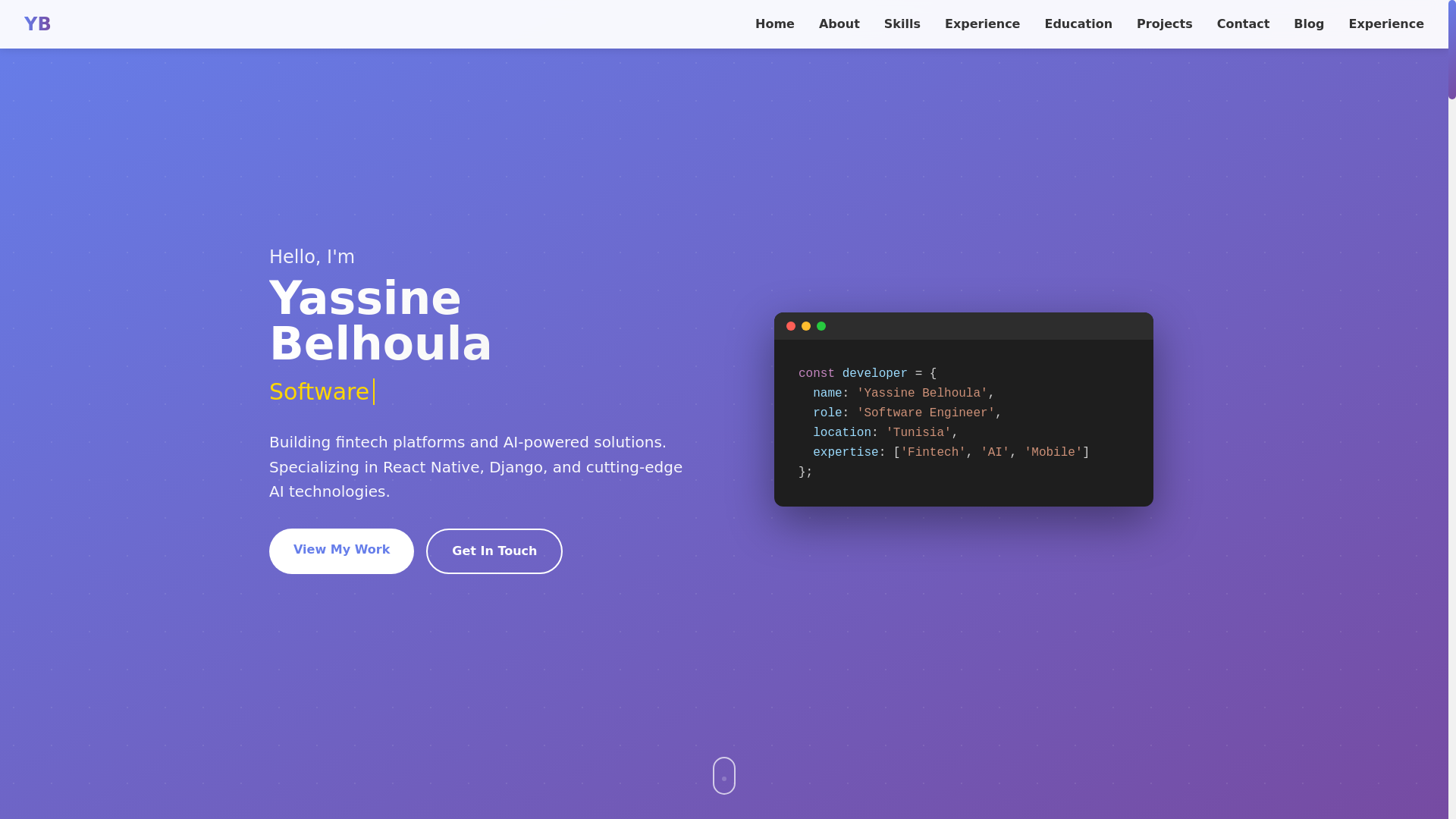 website screenshot of https://yassineb.pages.dev/