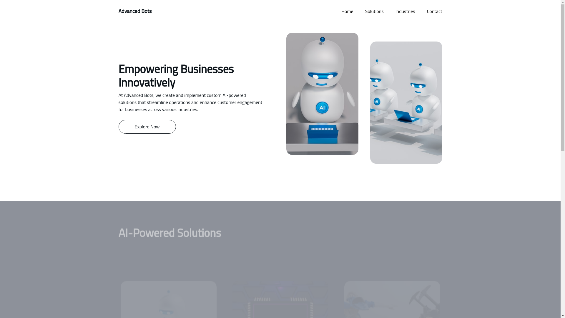 website screenshot of https://advancedbots.ai/