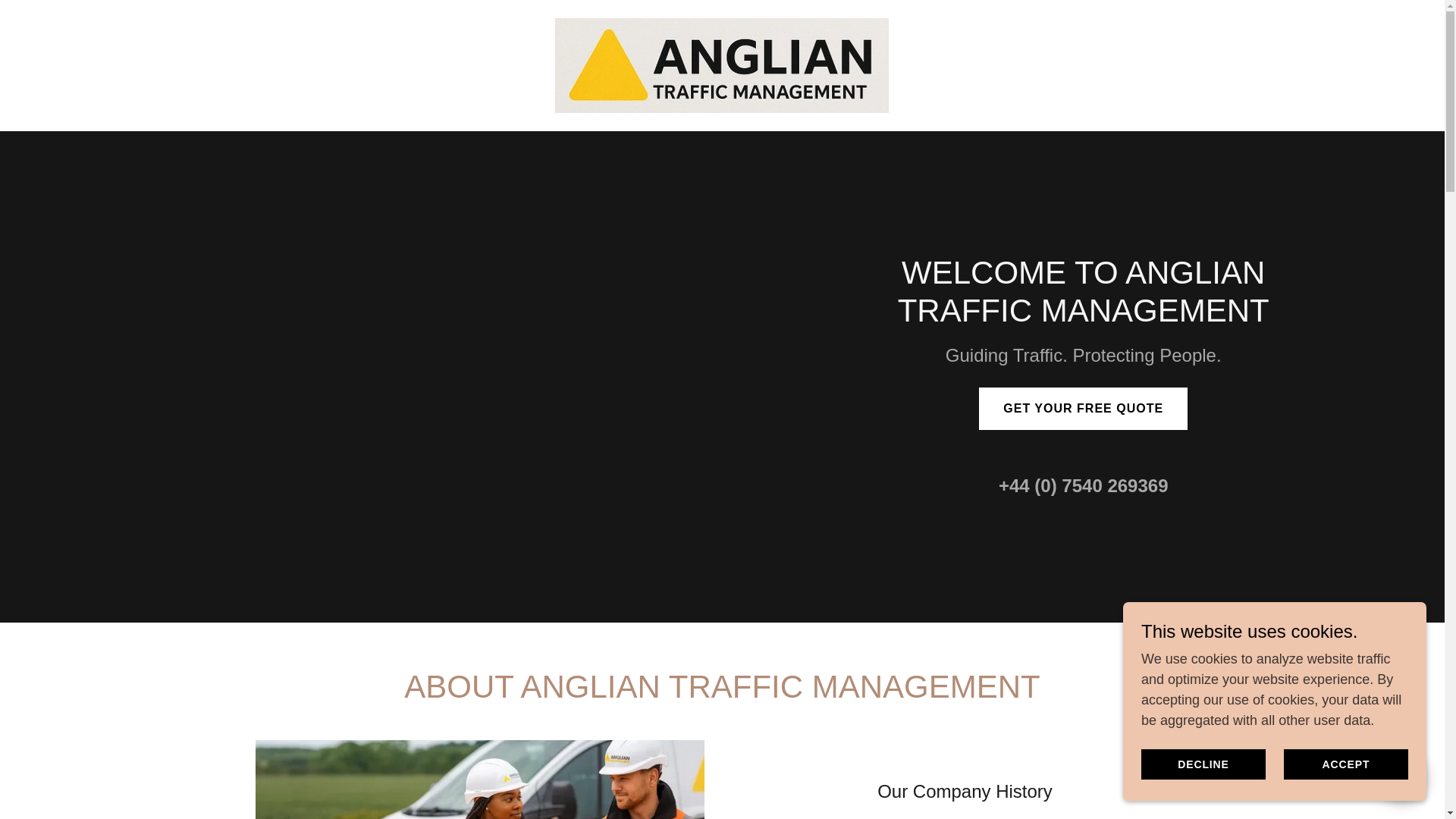 website screenshot of https://angliantrafficmanagement.co.uk/