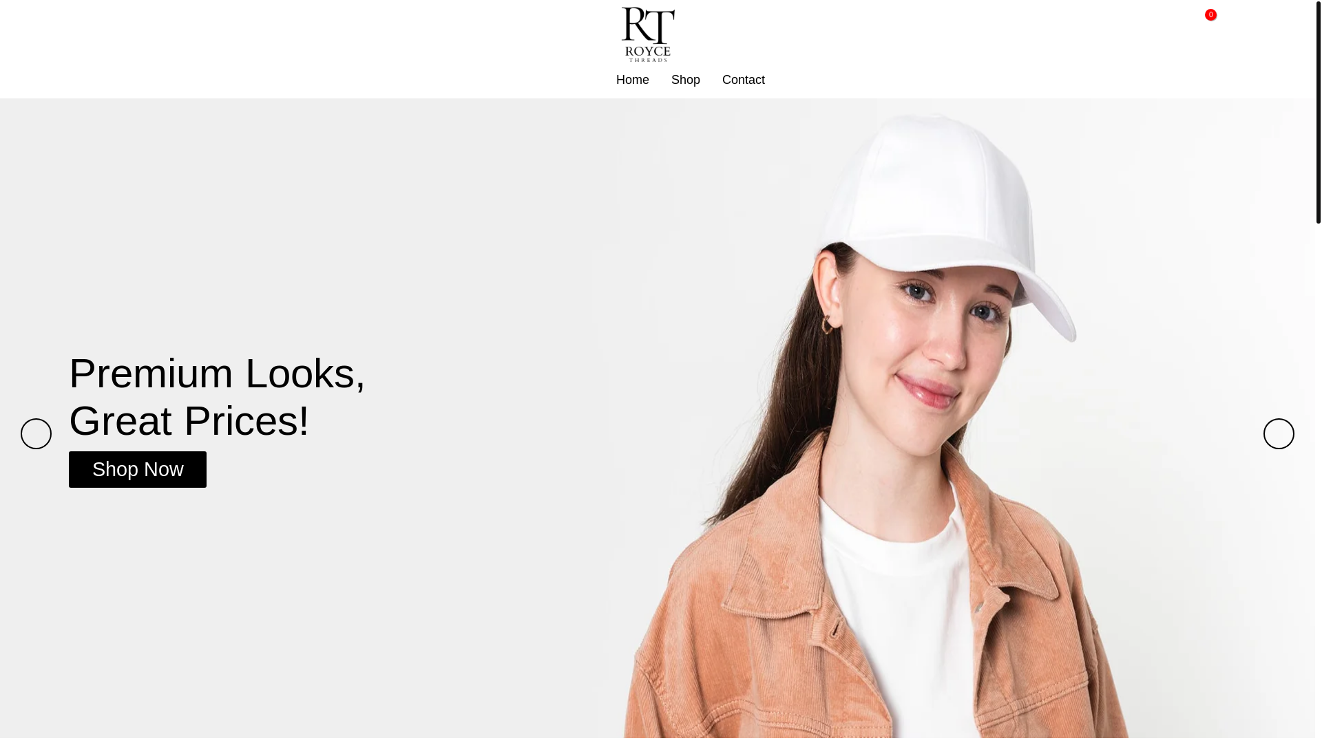 website screenshot of https://roycethreads.com/