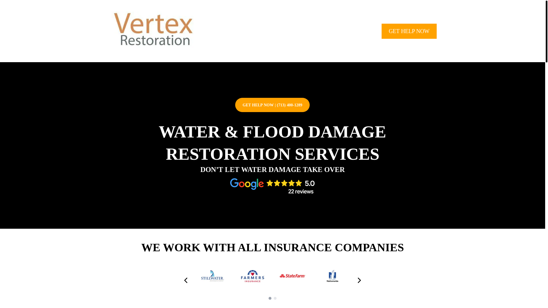 website screenshot of https://vertexrestorationtx.com/