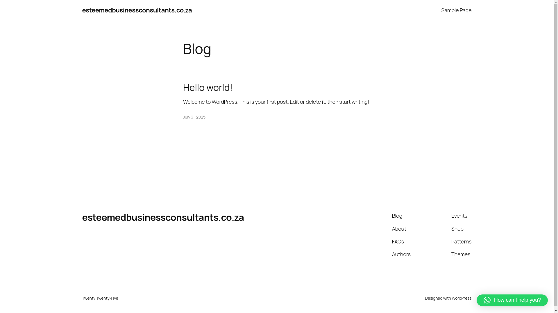 website screenshot of https://esteemedbusinessconsultants.co.za/