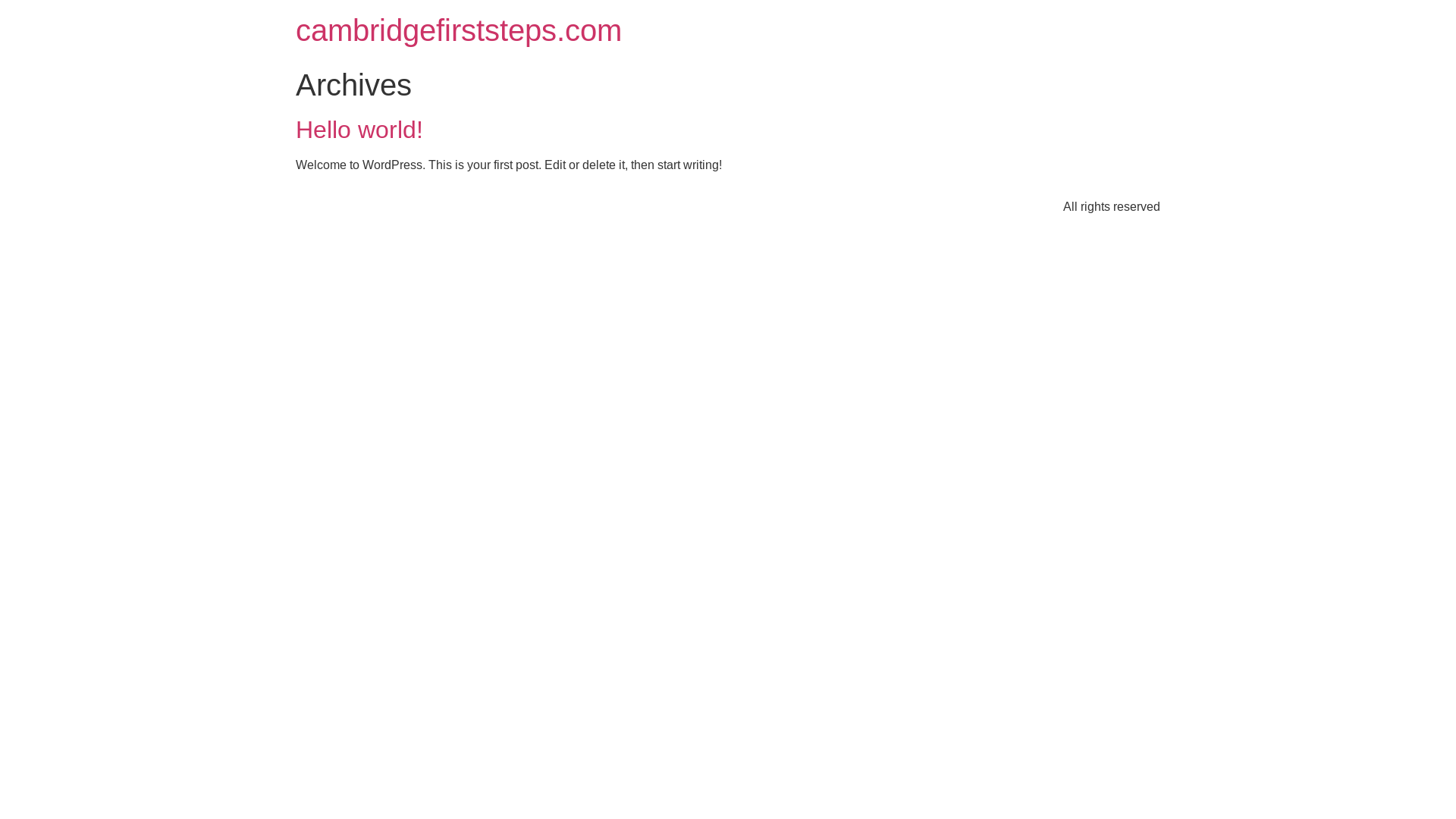website screenshot of https://cambridgefirststeps.com/