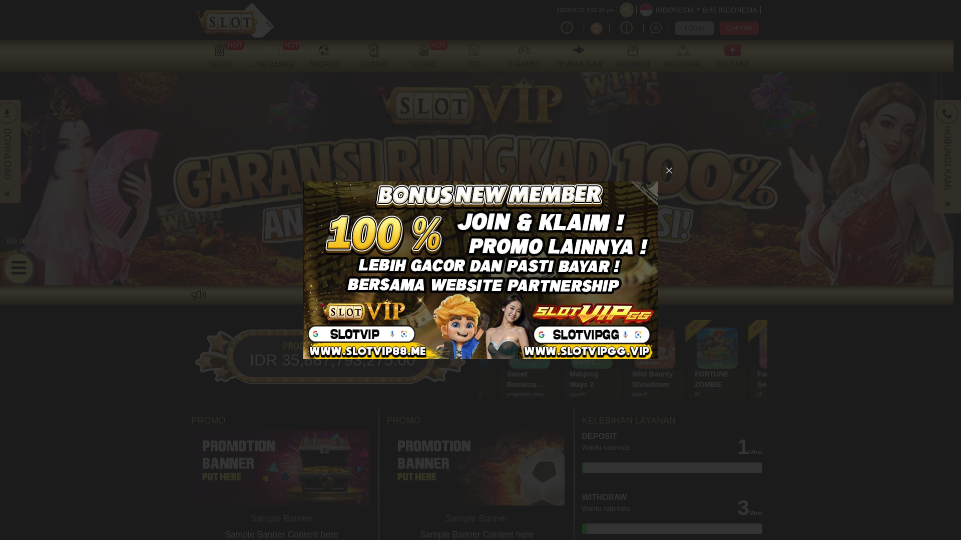 website screenshot of https://slotvipdolphin.com/