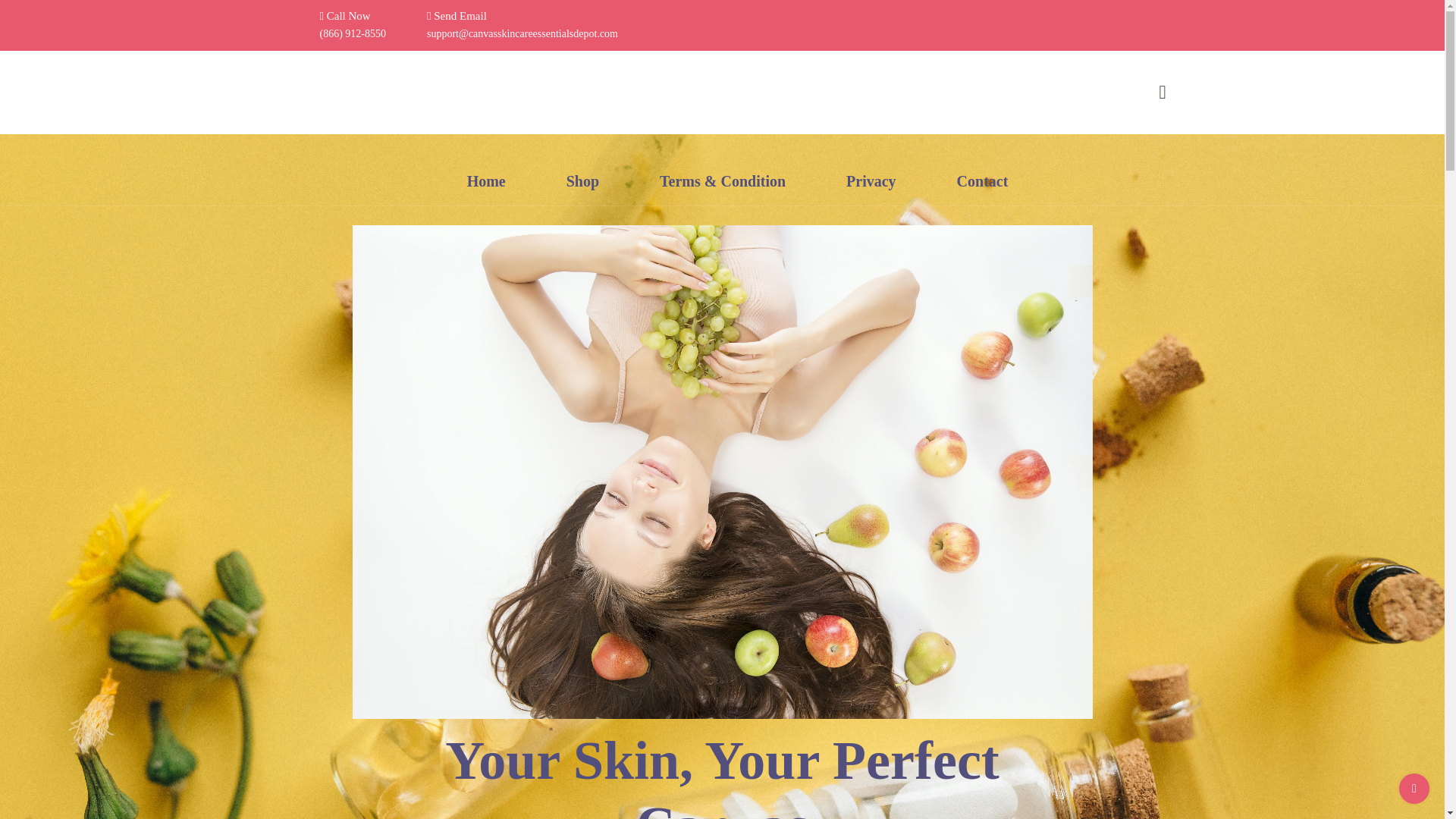 website screenshot of https://canvasskincareessentialsdepot.com/