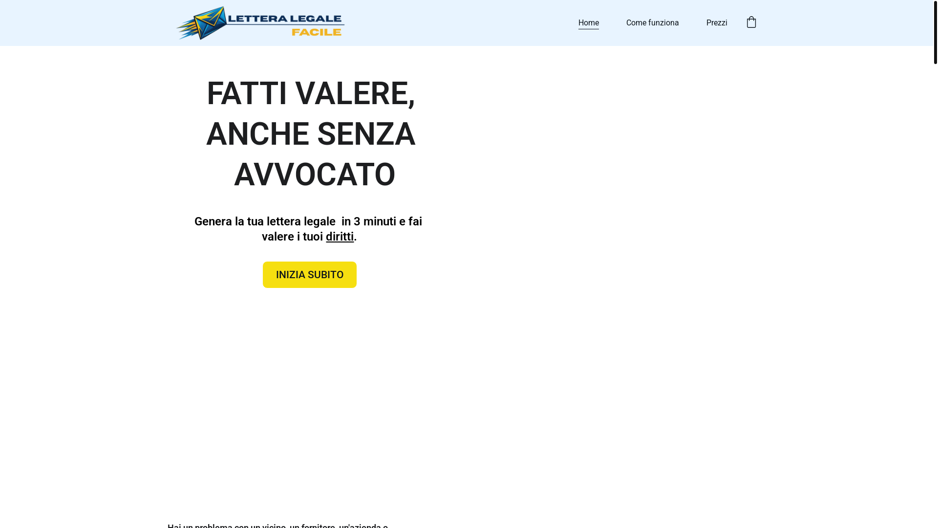 website screenshot of https://letteralegalefacile.it/