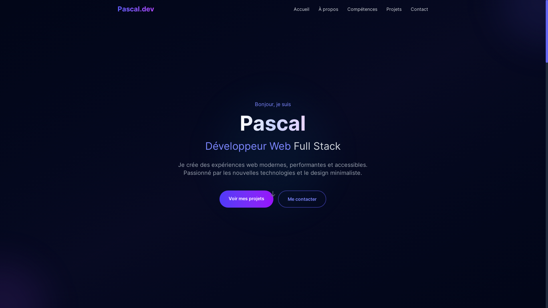 website screenshot of https://pascal-degla.dev/
