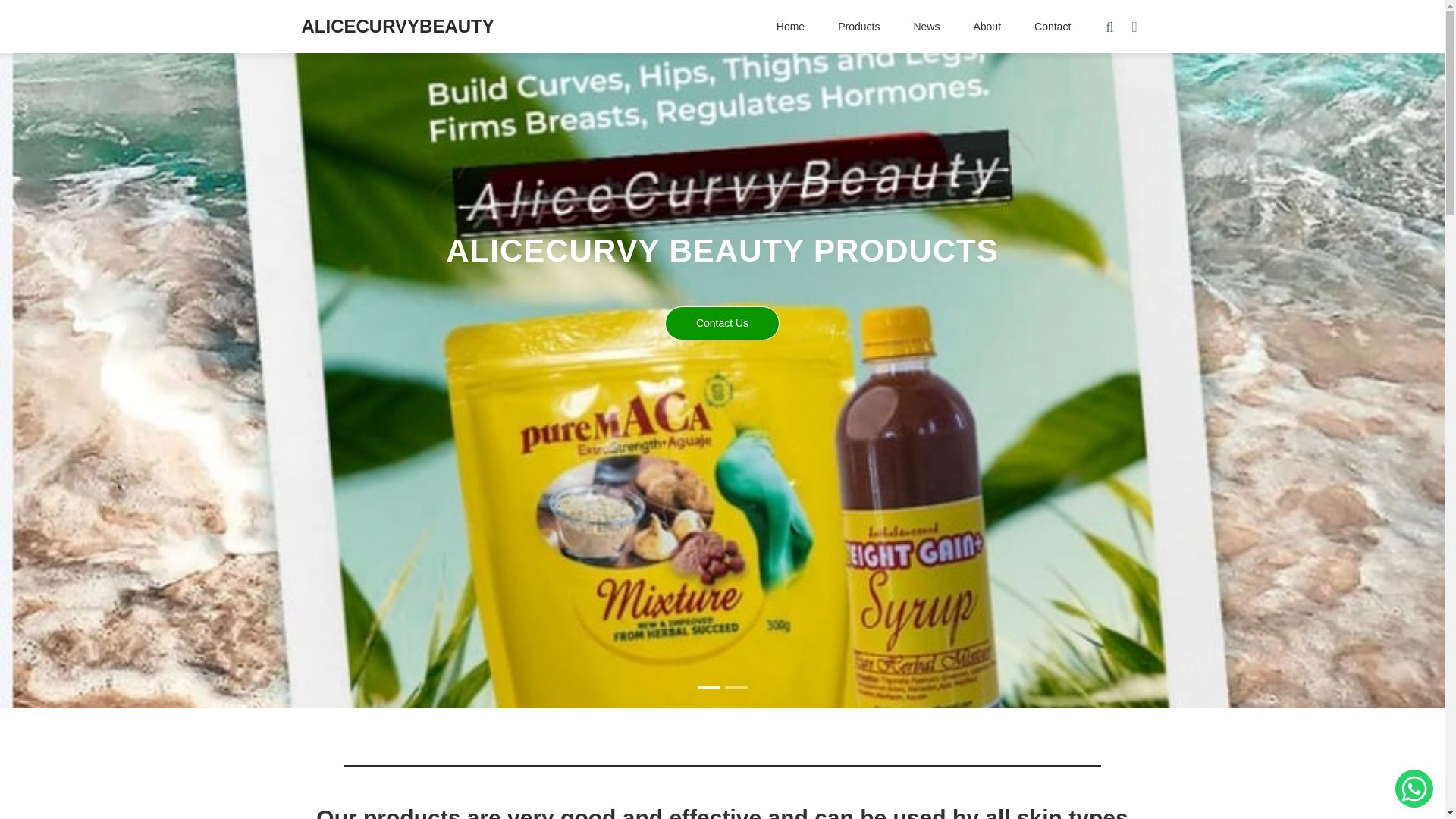 website screenshot of https://alicecurvybeauty.co.za/