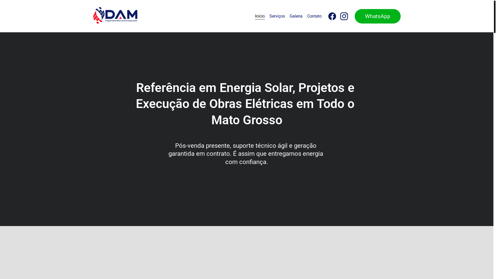 website screenshot of https://damengenharia.com/