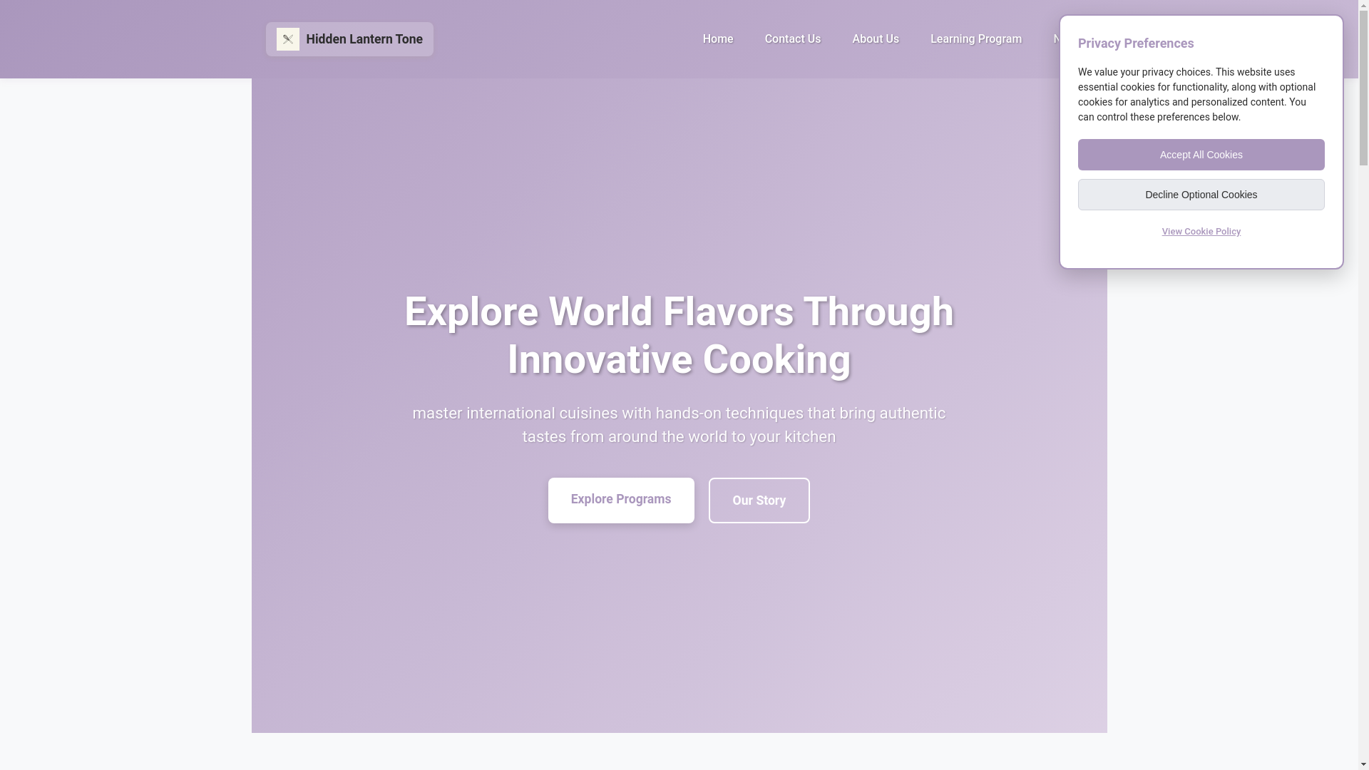 website screenshot of https://hiddenlanterntone.xyz/