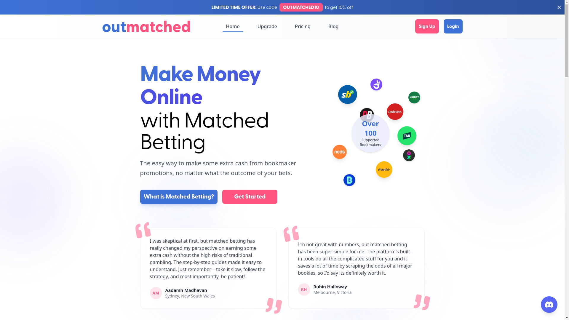 website screenshot of https://outmatched-showcase.pages.dev/