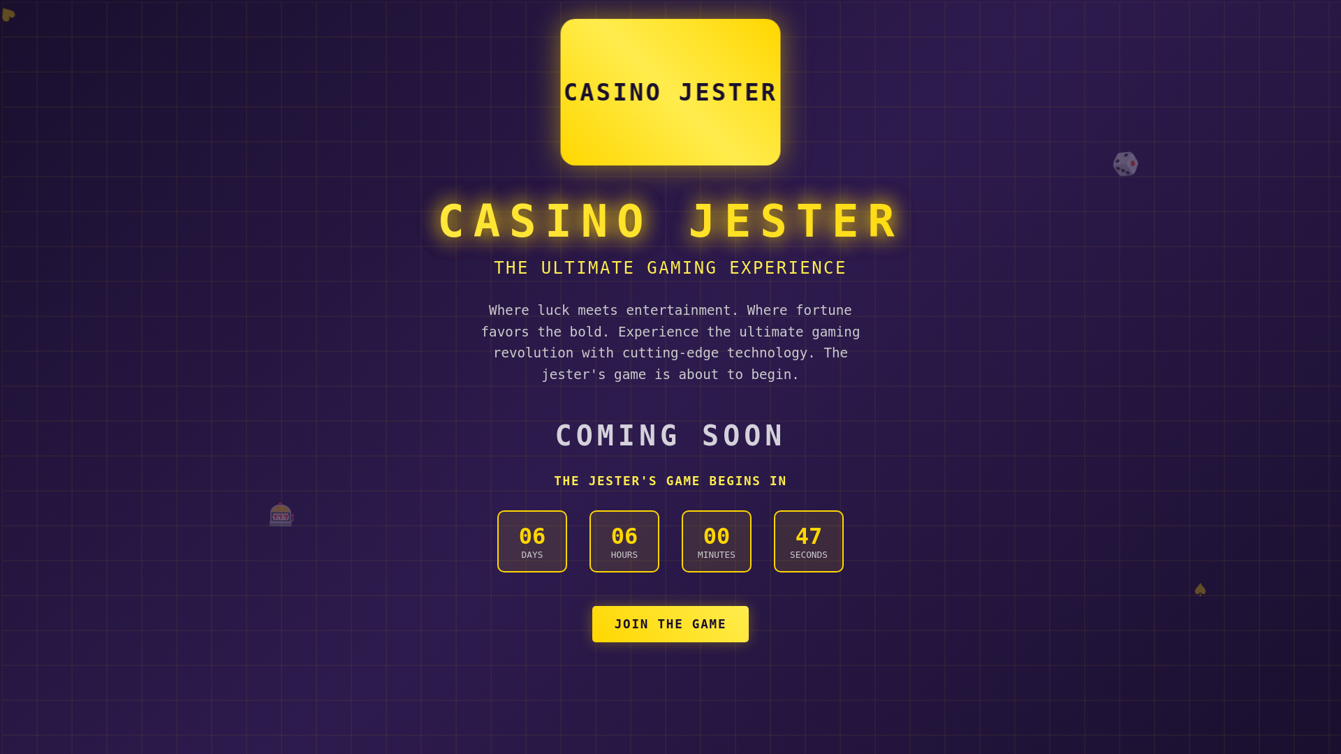 website screenshot of https://casinojesters.com/