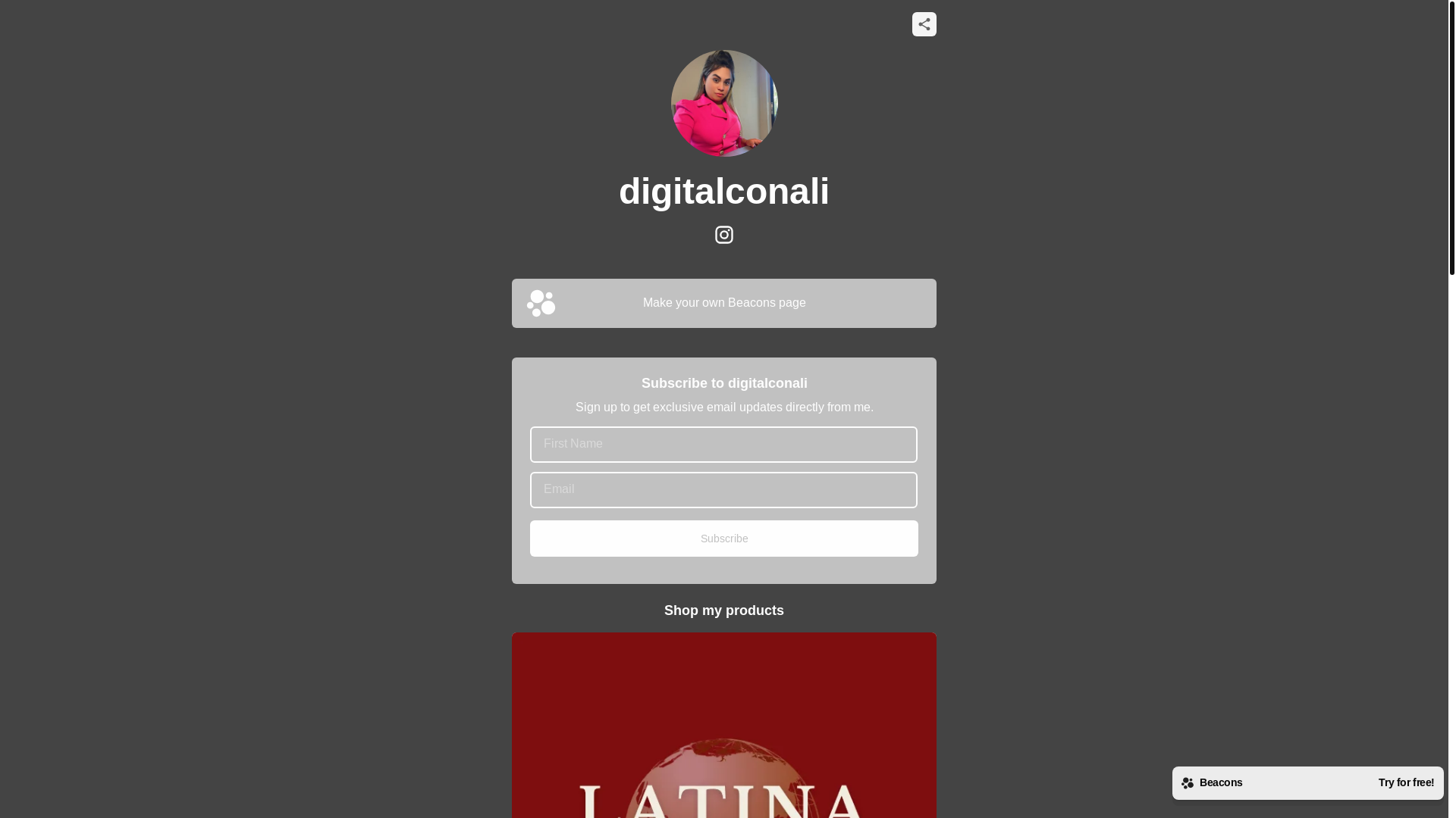 website screenshot of https://digitalconali.com/