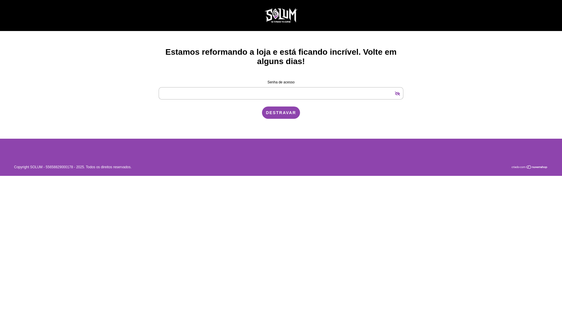 website screenshot of https://solumstreetcore.com.br/