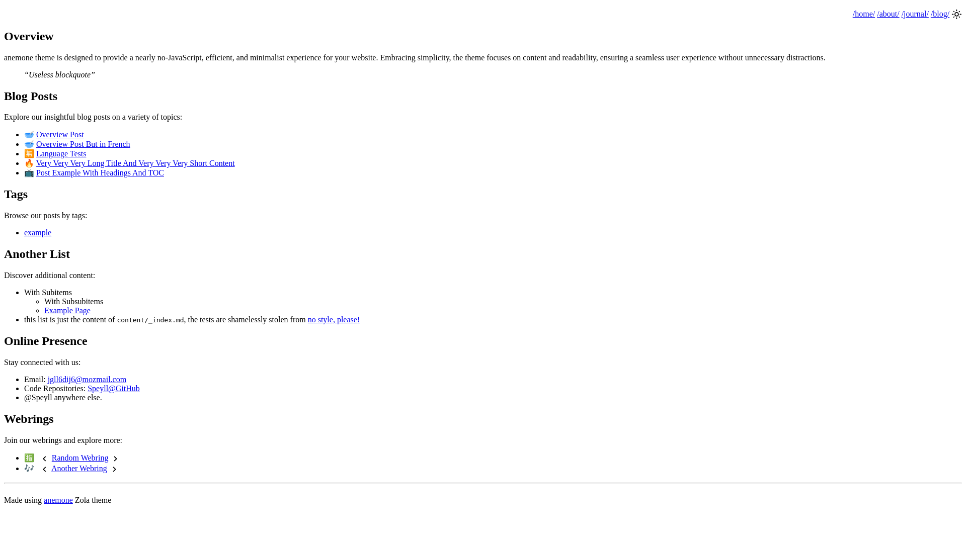website screenshot of https://anemone.pages.dev/