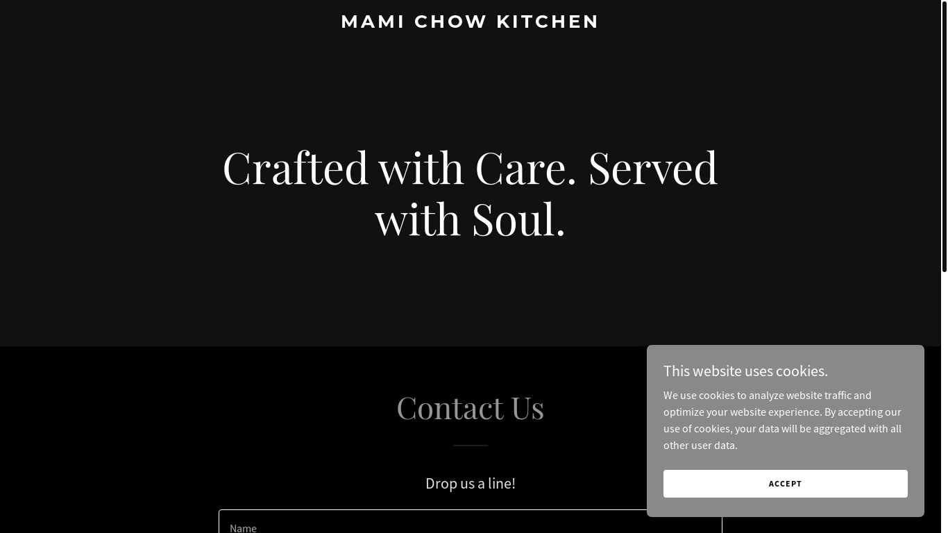 website screenshot of https://mamichowkitchen.com/