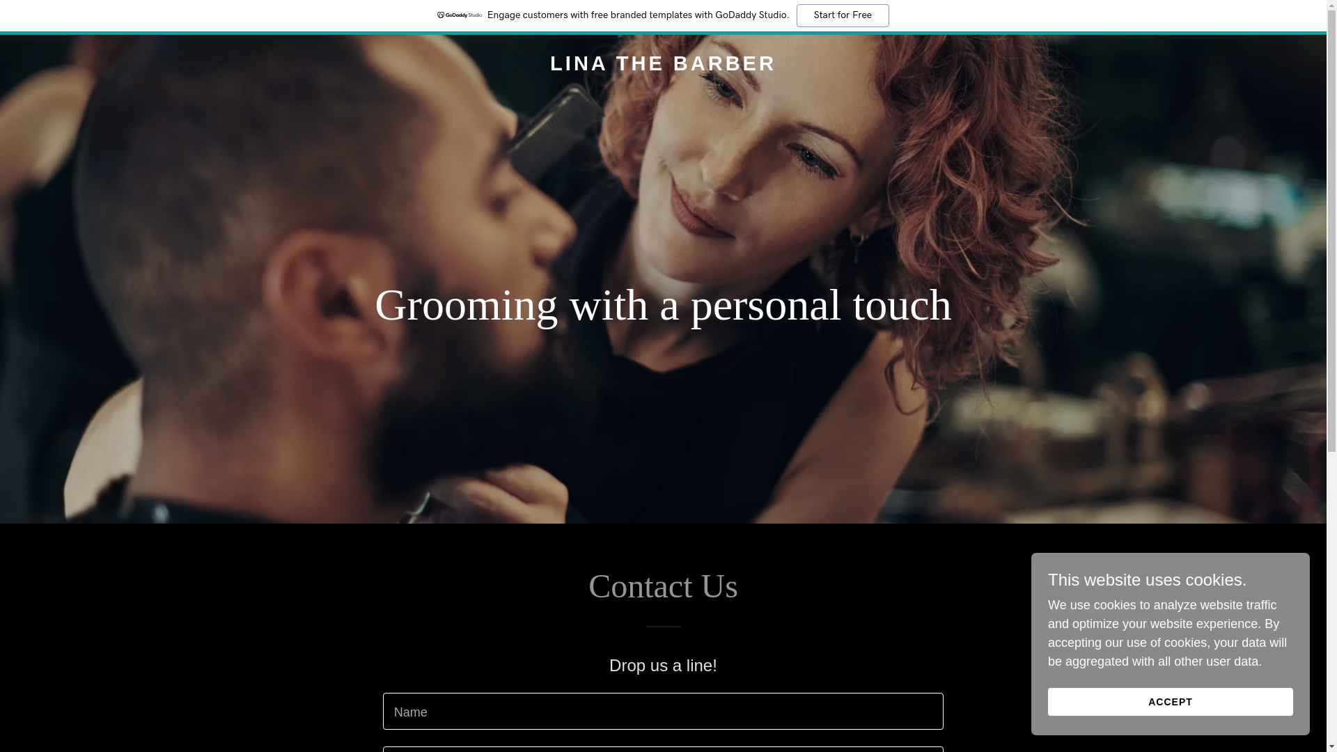 website screenshot of https://linathebarber.com/