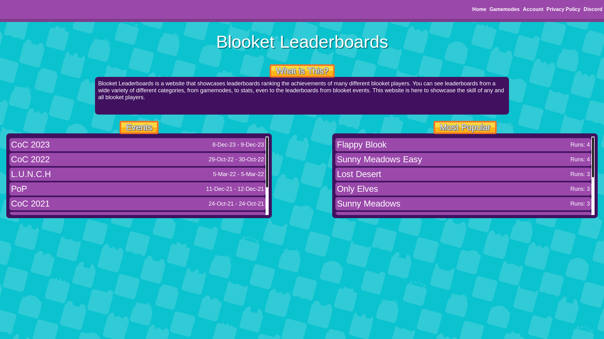 website screenshot of https://blooket-leaderboards.pages.dev/
