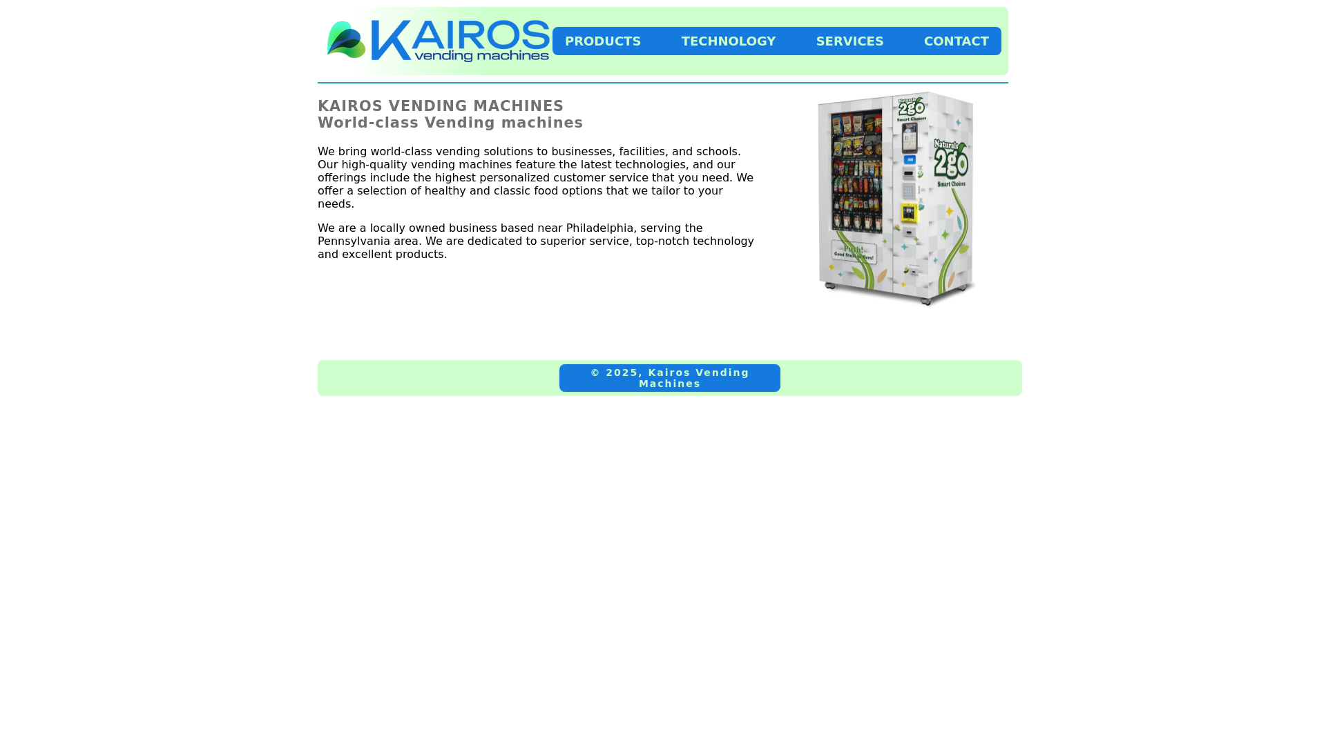 website screenshot of https://kairosvendingmachines.org/
