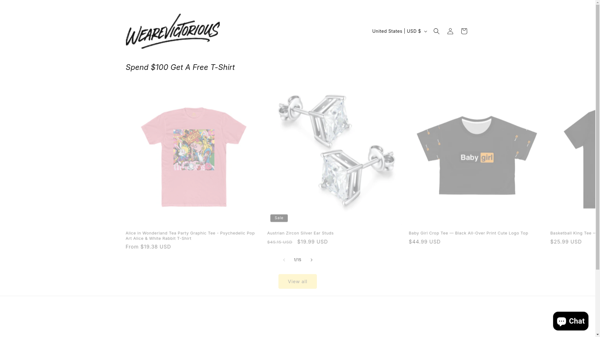 website screenshot of https://wearevictoriousclothing.com/