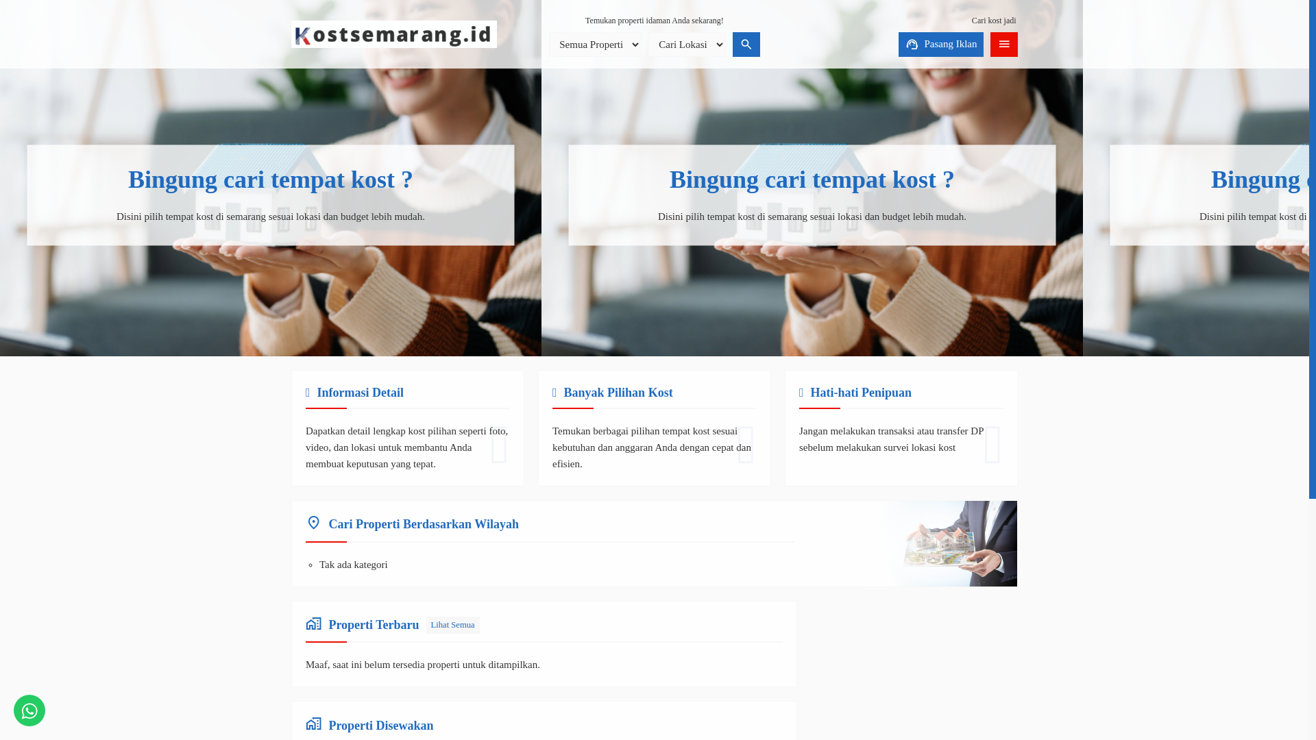 website screenshot of https://kostsemarang.co.id/