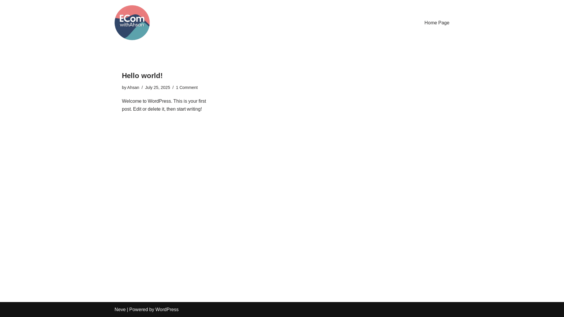 website screenshot of https://ecomwithahsan.com/