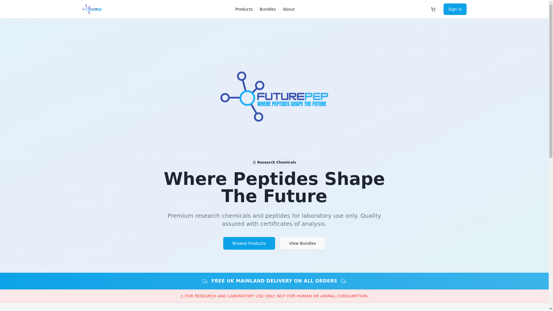 website screenshot of https://futurepep.co.uk/