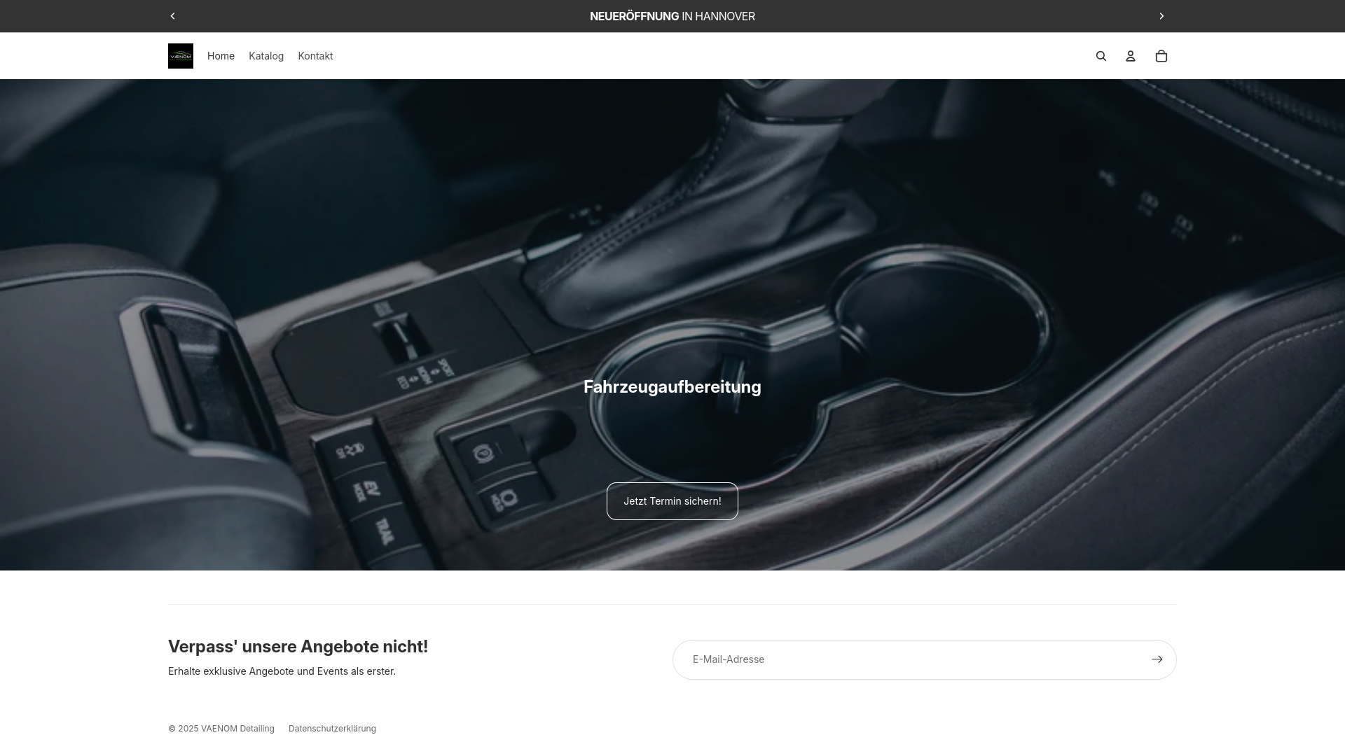 website screenshot of https://vaenom-detailing.de/