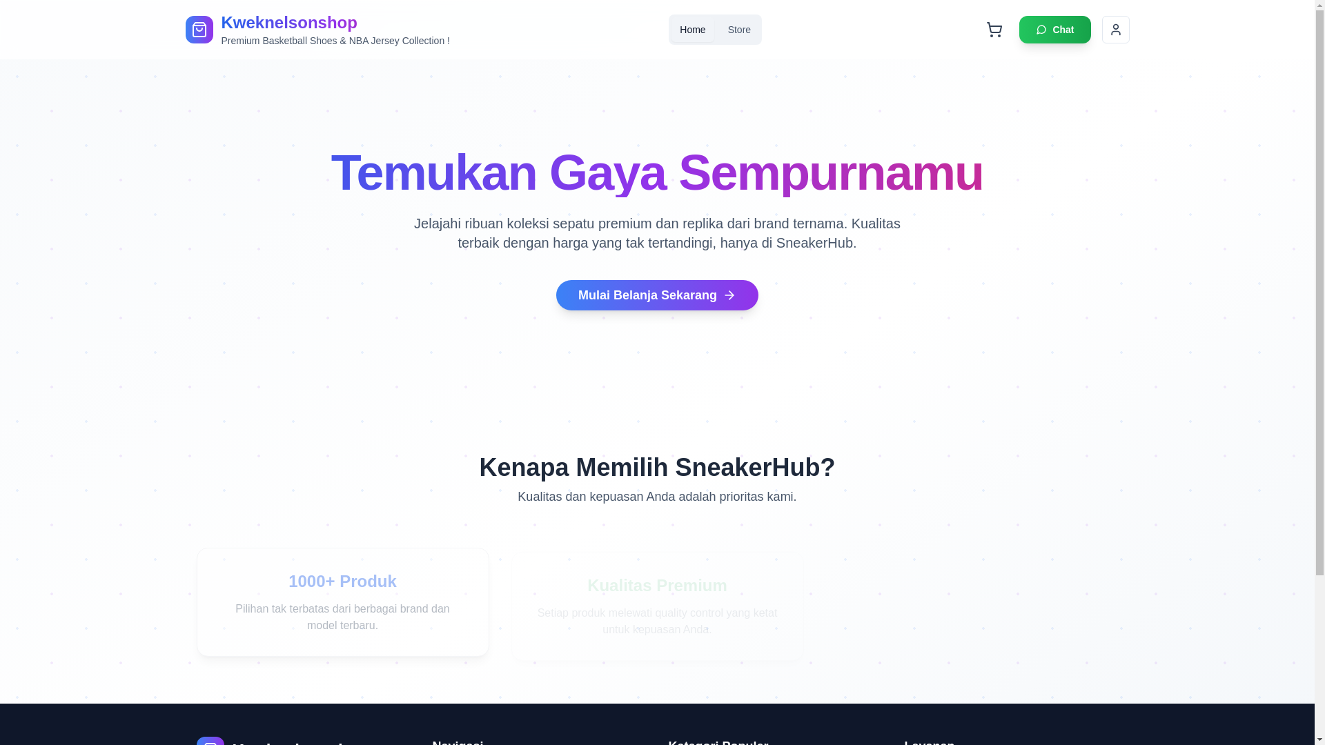 website screenshot of https://kweknelsonshop.com/