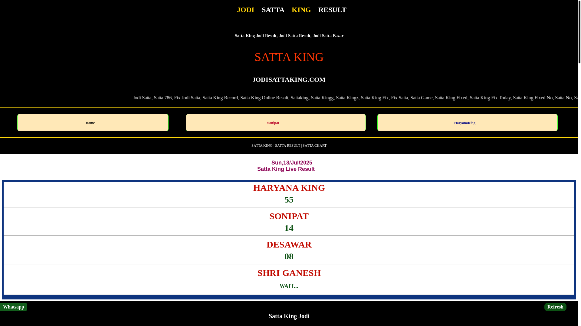website screenshot of https://jodisattaking.com/