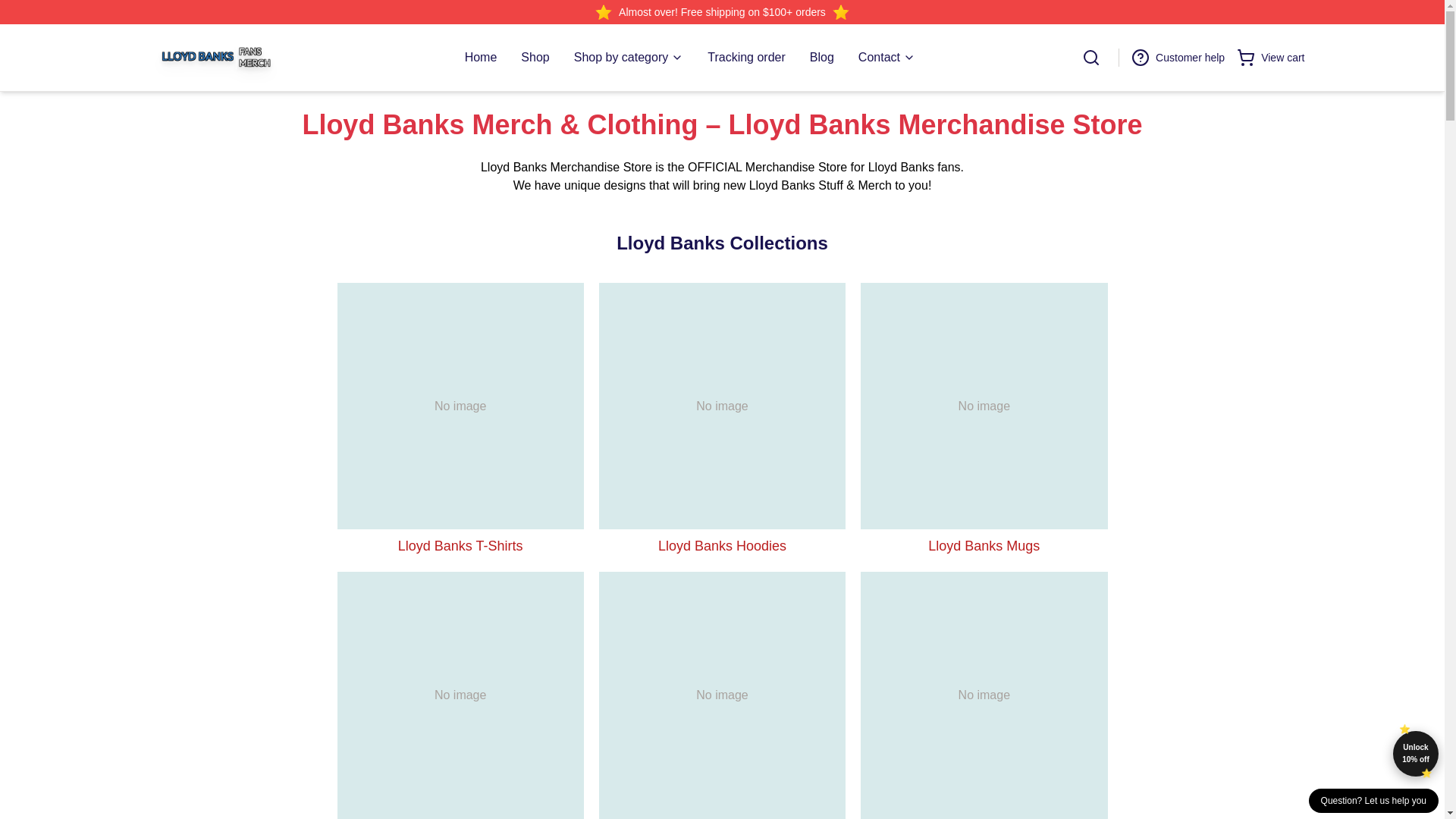 website screenshot of https://lloydbanks.shop/
