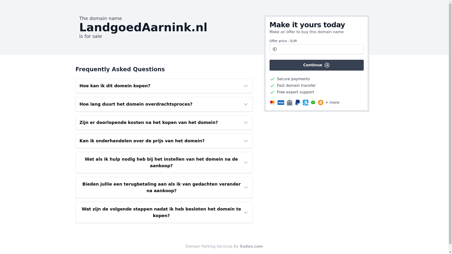 website screenshot of https://landgoedaarnink.nl/