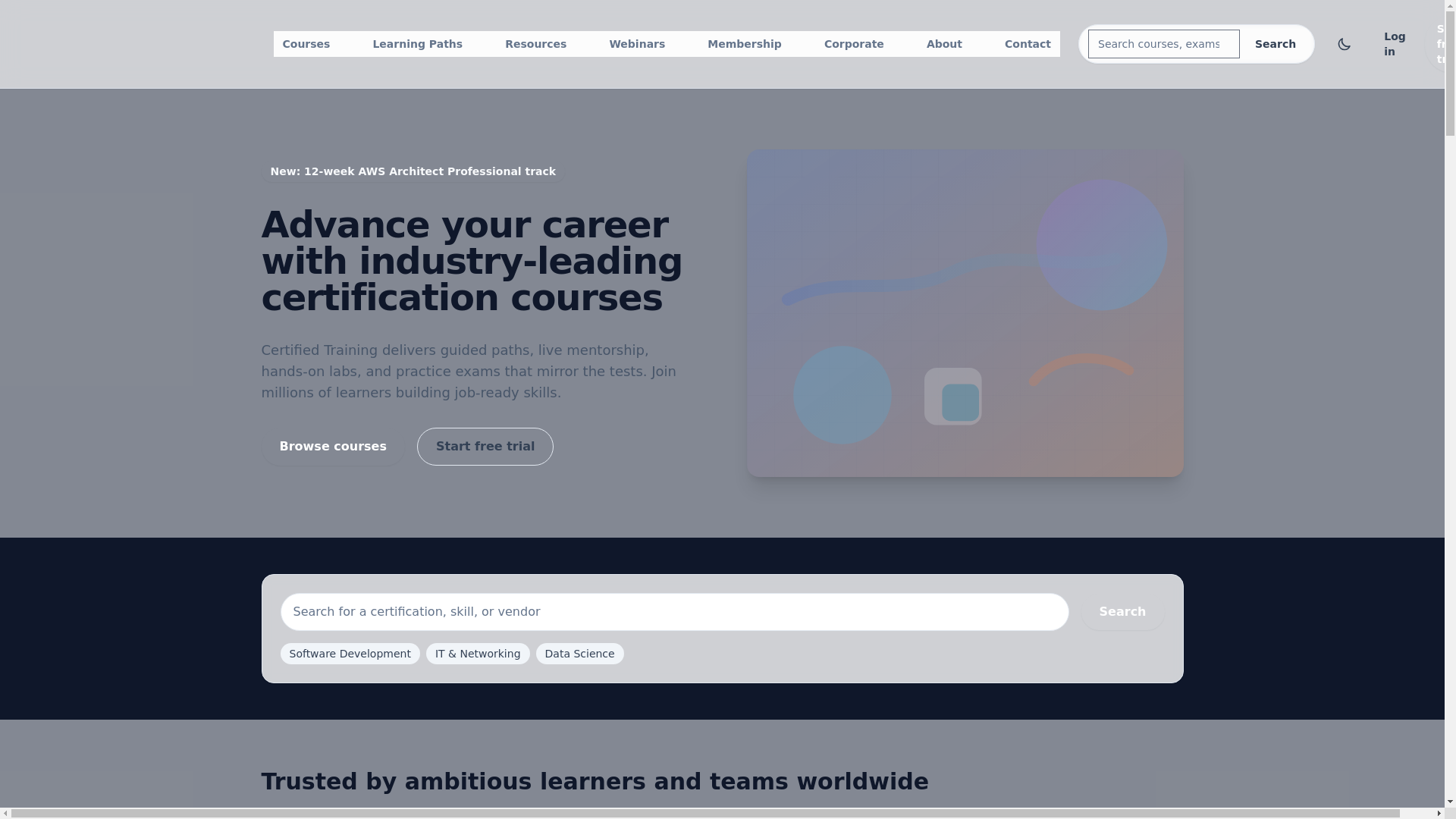 website screenshot of https://certified-training.org/