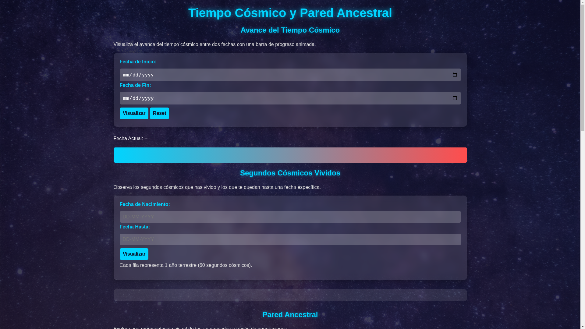 website screenshot of https://cosmictime.pages.dev/