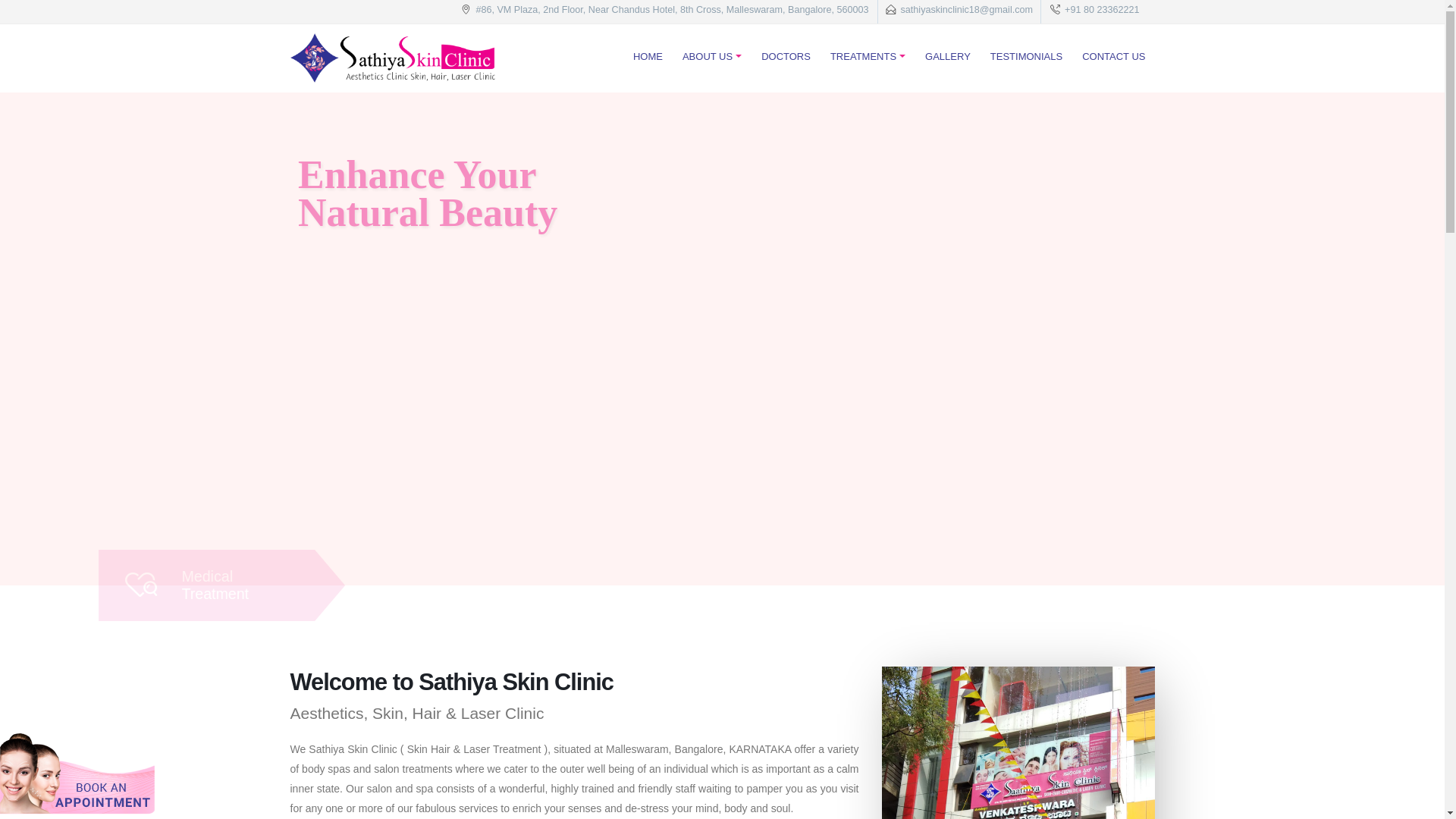 website screenshot of https://sathiyaskinclinics.com/