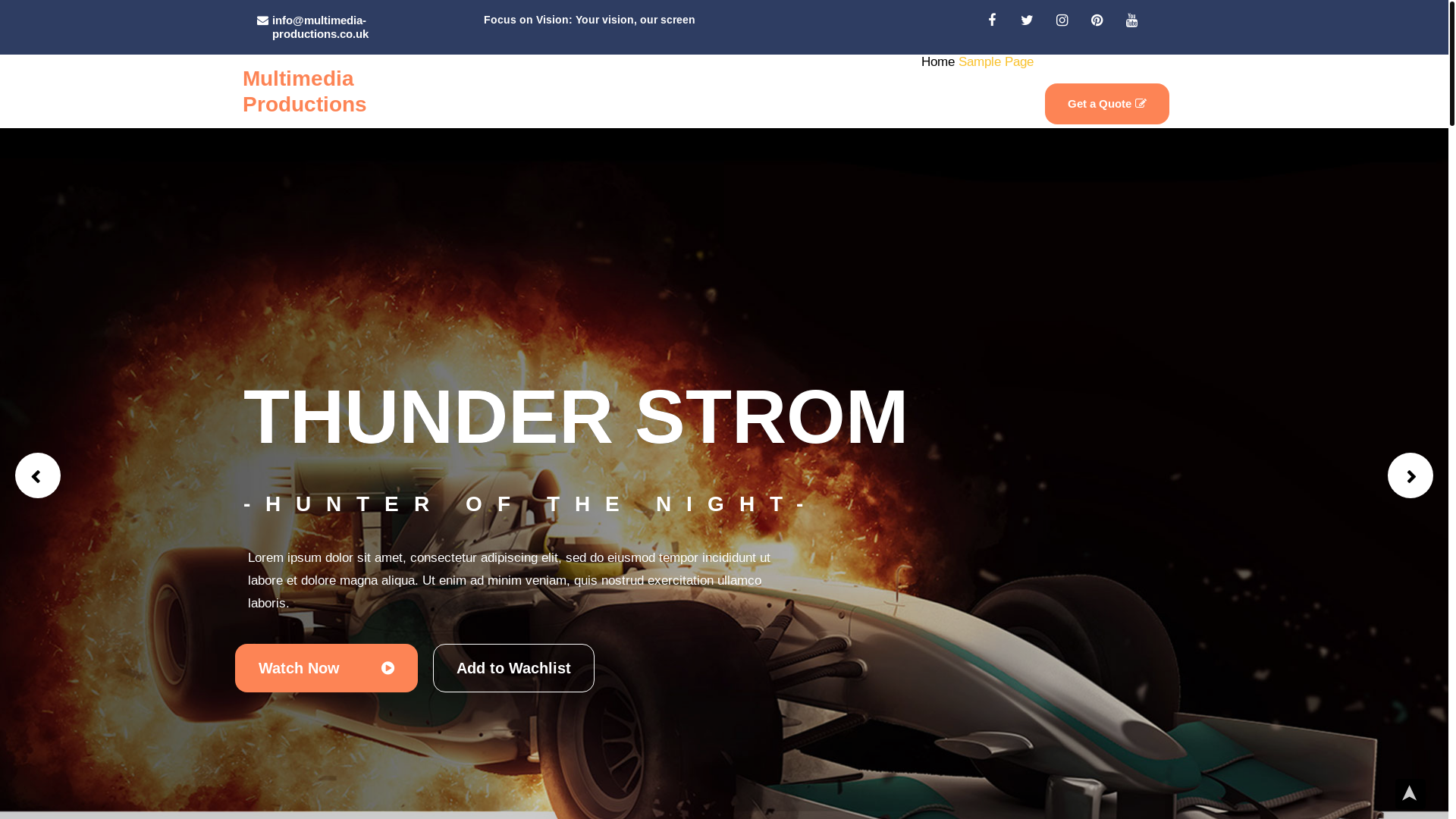 website screenshot of https://multimedia-productions.co.uk/