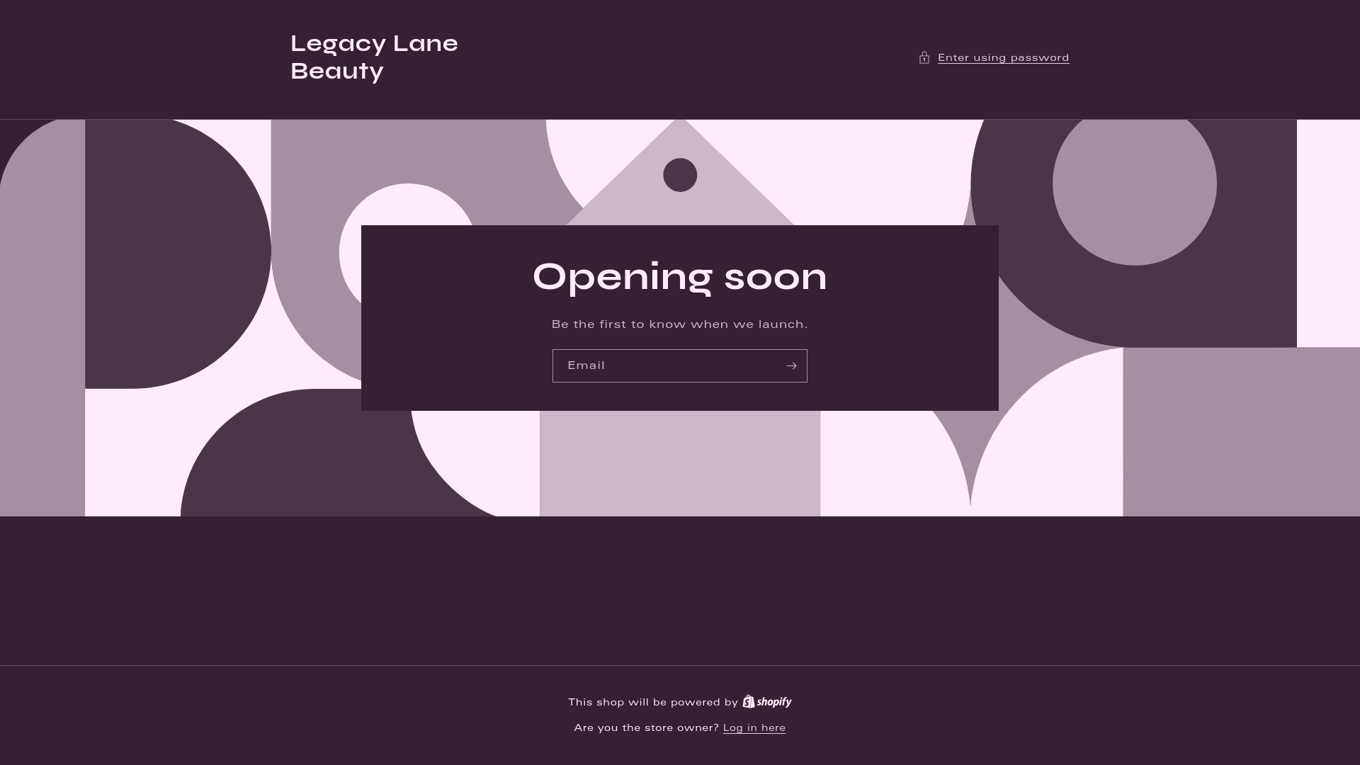 website screenshot of https://legacylanebeauty.shop/